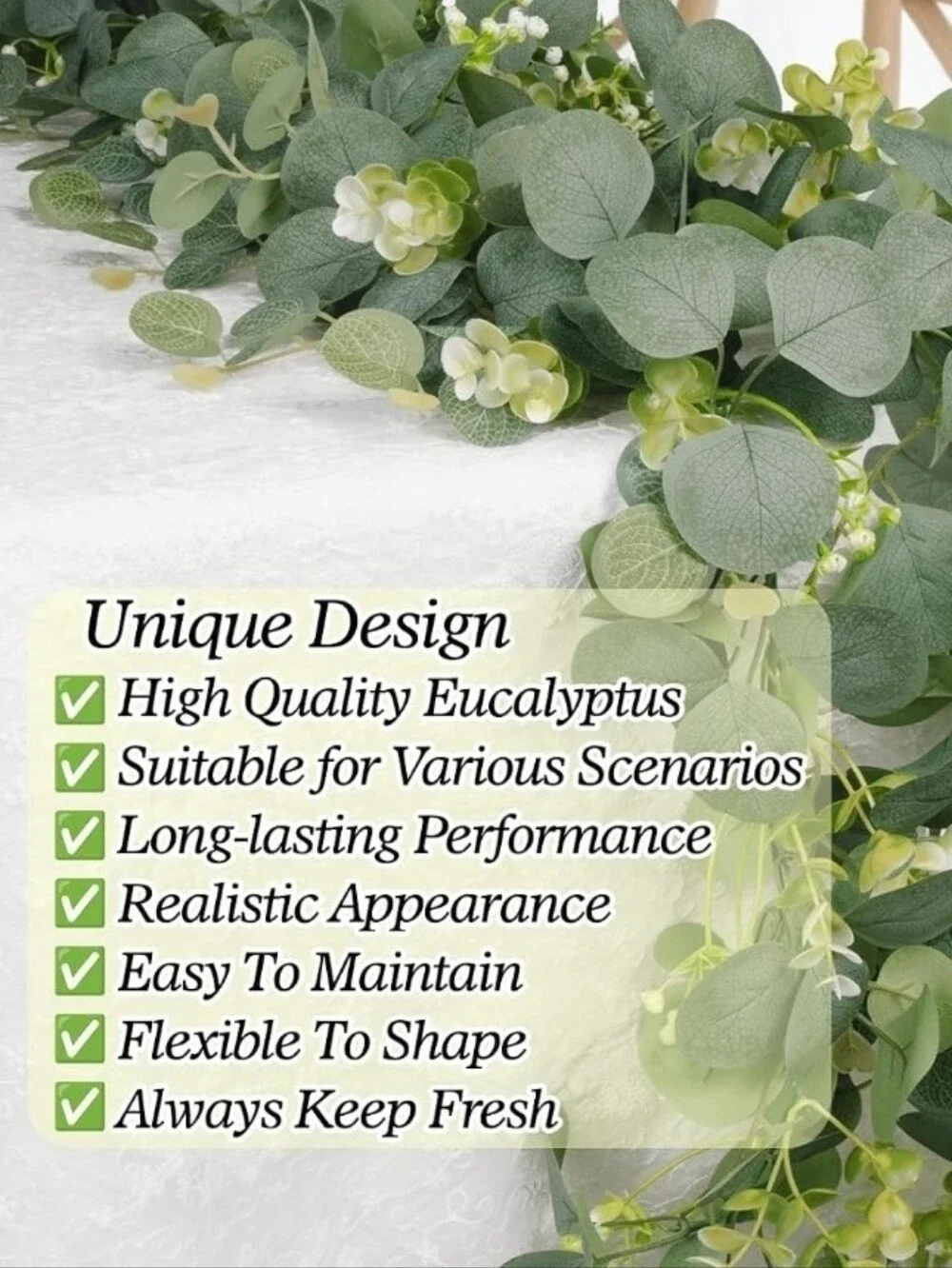 Artificial Eucalyptus Garland - Green Home Accents